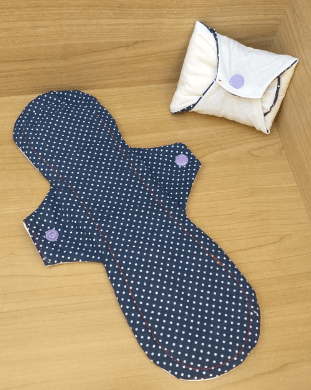 Serviette Hygiénique Lavable Maxi PataQ Bleu à Pois